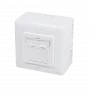 DSIT CAT5e UTP/STP paviršinio montavimo sieninis lizdas, baltas, 1x RJ45, ekranuotas, LSA+ gnybtai