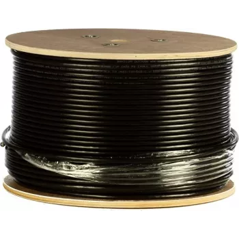 DSIT CAT7 S/FTP 305 m lauko instaliacinis kabelis, vientisas laidininkas, PE apvalkalas, Fca, dvigubai ekranuotas, 10 Gbit/s, juodas