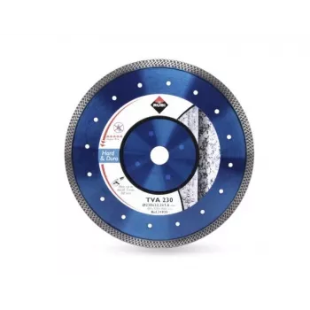 RUBI DIAMOND BLADE TVA 115 SUPERPRO – 115 mm nuolatinio krašto deimantinis diskas porcelianui, keramikai, granitui, marmurui, šlapiam/sausam pjovimui