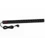 DSIT DS-15PDU 15 lizdų vertikalus stovo maitinimo skirstytuvas, 230V 16A, Schuko lizdai, 2m laidas, juodos spalvos