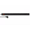 DSIT DS-15PDU 15 lizdų vertikalus stovo maitinimo skirstytuvas, 230V 16A, Schuko lizdai, 2m laidas, juodos spalvos
