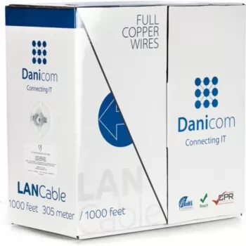 DSIT DANICOM CAT6 UTP 305m vientiso laidininko kabelis - LSZH (B2ca) - DC-UTP6-305S-B2CA