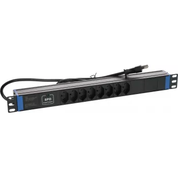 DSIT 19 inch Swiss Power Strip Master Overload - 8 lizdų, 1,8 m laidas