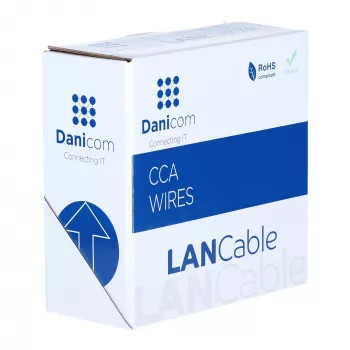 DSIT CAT5e F/UTP 50m ritė, vientisa gysla CCA tinklo kabelis pilkas (DC-FTP5CCA50S-GRY)