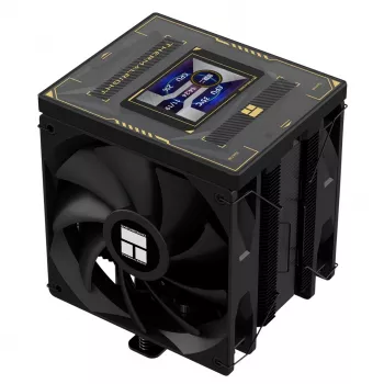 Thermalright Burst Assassin 120 Vision Black ARGB procesoriaus aušintuvas su TFT-LCD ekranu, 6 šilumos vamzdeliais, 220W TDP, 120mm PWM ventiliatoriumi, Intel LGA1700/1200/115X/2011/2066, AMD AM5/AM4