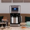 Cecotec Coffee 66 Drop & Thermo Time lašelinio kavos aparatas, 1,2 l termosas, 950 W, nerūdijantis plienas/juoda