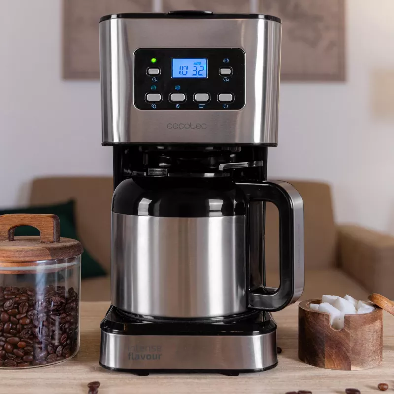 Cecotec Coffee 66 Drop & Thermo Time lašelinio kavos aparatas, 1,2 l termosas, 950 W, nerūdijantis plienas/juoda