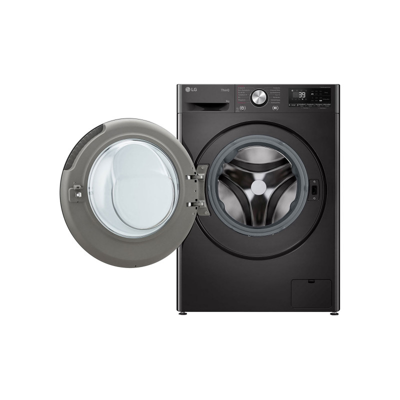 LG F2V7SLIM9B Slim-Fit 9kg skalbimo mašina su AI DD ir Steam – balta