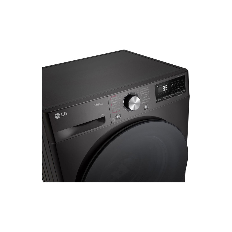 LG F2V7SLIM9B Slim-Fit 9kg skalbimo mašina su AI DD ir Steam – balta