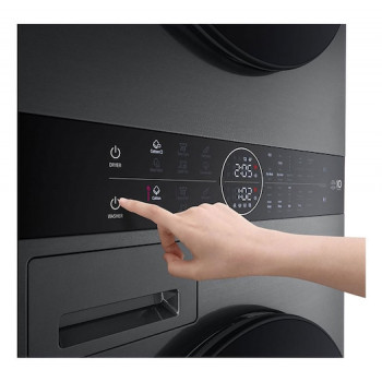 LG ELECTRONICS WashTower WT1210BBF (WiFi) 12kg/10kg skalbyklė su džiovykle, AI DD™, Steam+ ir ezDispense™ – Black Steel