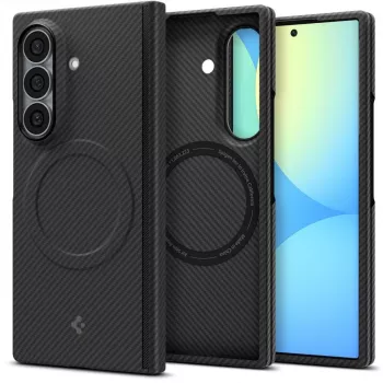 Spigen AirSkin Aramid MagSafe dėklas, skirtas Samsung Galaxy Z Fold 8 Ultra – matinė juoda