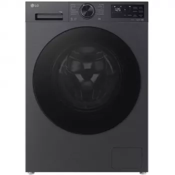 LG F4WX701YB 10,5 kg priekinio pakrovimo skalbimo mašina su AI DD, Steam, Wi-Fi - Black Steel