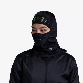 BUFF DryFlx Pro balaklava - juoda, besiūlė, 4 krypčių tampri, šiluminė, atšvaitinė
