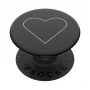 PopSockets PopGrip Standard - balta širdis ant juodo
