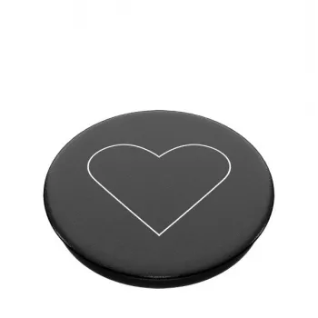 PopSockets PopGrip Standard - balta širdis ant juodo