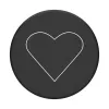PopSockets PopGrip Standard - balta širdis ant juodo