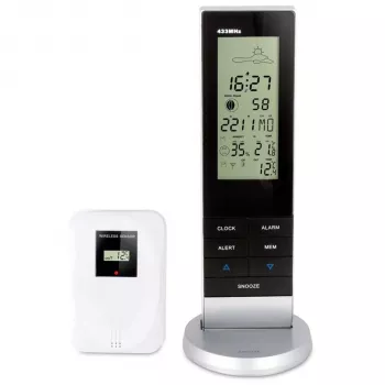 Alecto WS-1150 belaidė meteorologinė stotis su lauko davikliu, juoda/sidabrinė