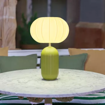 New Garden RACHEL 45 Olive LED stalinė lempa - reguliuojamo ryškumo, įkraunama, IP65, vidaus ir lauko