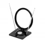 Vivanco VVTVANTSCIRCLE 40 dB stiprintuvu DVB-T2/DAB+ vidaus antena su 4G/5G filtru, juoda