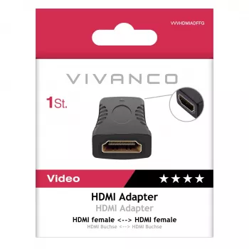 Vivanco VVVHDMIADFFG HDMI moviklis, moteriškas į moterišką, 4K 60Hz, 18Gbps, juodas