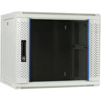 DSIT 9U sieninis serverio spintelis su stiklo durimis, baltas, 600x450x500 mm
