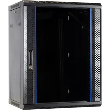 DSIT DS6415 15U sieninis serverių spintos su stiklo durimis, 600x450x770 mm, juoda