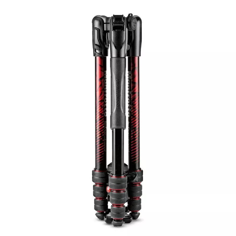 Manfrotto MKBFRTA4RD-BH Befree 4 sekcijų aliumininis kelioninis trikojis su rutuline galvute, raudonas
