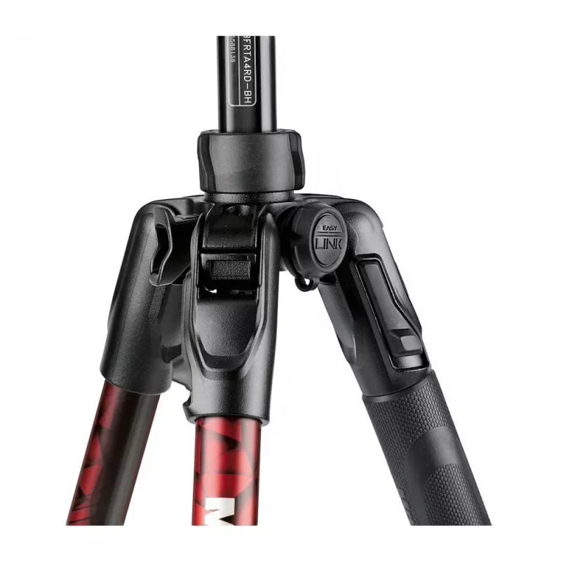 Manfrotto MKBFRTA4RD-BH Befree 4 sekcijų aliumininis kelioninis trikojis su rutuline galvute, raudonas