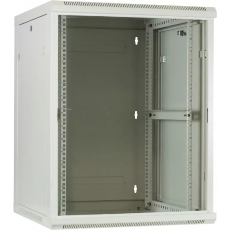 DSIT 6U sieninis serverio spintelis su stiklo durimis, baltas, 600x600x368 mm