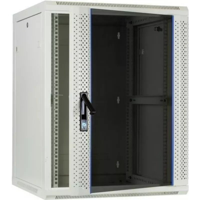 DSIT 6U sieninis serverio spintelis su stiklo durimis, baltas, 600x600x368 mm