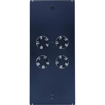 DSIT DS-FT120 stogo ventiliatoriaus blokas 1200 mm serverių spintoms - 4 ventiliatoriai su termostatu, 480 m³/h, 230V, juodas