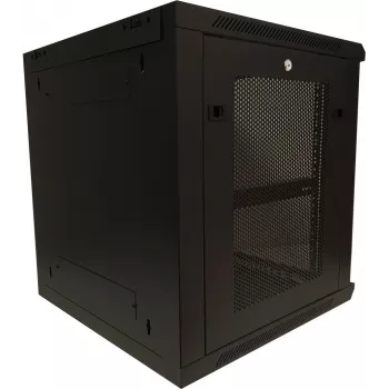 DSIT 12U 19 inch sieninis serverių spintos su stiklinėmis durimis ir perforuotais šoniniais skydais 600x600x635 mm (DS6612ZP)