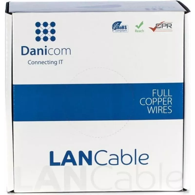 DSIT DANICOM CAT6A S/FTP 100 m LSZH Fca tinklo instaliacinis kabelis