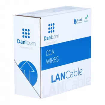 DSIT CAT5e F/UTP 50 m lankstus pilkas CCA tinklo kabelis ant ritės (DC-FTP5CCA50-GRY)