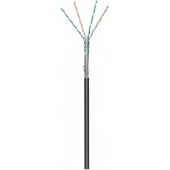 DSIT CAT6 S/FTP 50 m lauko tinklo kabelis ant ritės, juodos spalvos CCA (DC-OUT-SFTP6CCA-50S)