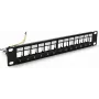 DSIT DS10-Patch-12STP 10 colių STP Keystone skydelis, 12 prievadų, ekranuotas, 1U, juodas
