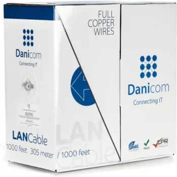 DSIT DANICOM CAT6 100% vario UTP 305m vientisos gyslos kabelis - LSZH (Cca) (DC-UTP6-305S-CCA)