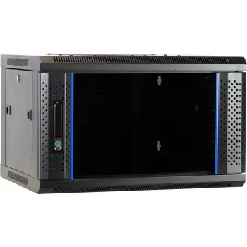 DSIT DS6604 4U sieninis serverio kabinetas su stiklo durimis, 600x600x280 mm, juodas