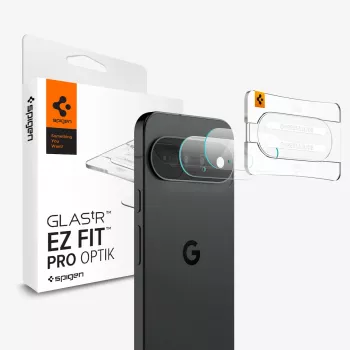 Spigen Optik Pro Glas.tR EZ Fit fotoaparato apsauga 2 vnt., skirta Google Pixel 11, skaidri
