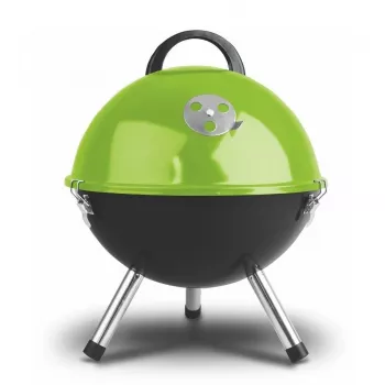 FIELDMANN FZG 1000G anglies kepsninė, 44 cm chromuotos grotelės, emaliuotas plieninis korpusas, trikojis stovas, išimamas pelenų indas, juoda