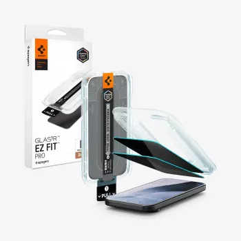 Spigen GLAS.tR EZ Fit Pro AC privatumo ekrano apsauga, 2 vnt., Google Pixel 9 Pro XL / 10 Pro XL / 11 Pro XL