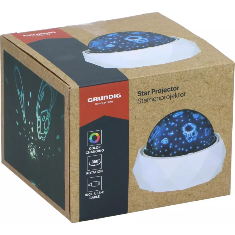 GRUNDIG Star Projector LED naktinė šviesa su besisukančiais žvaigždynais