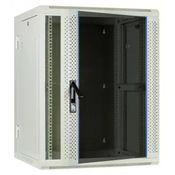 DSIT DS6615W-DOUBLE 6U reversibilus sieninis serverių kabinetas su grūdinto stiklo durimis, baltas (600x450x370 mm)