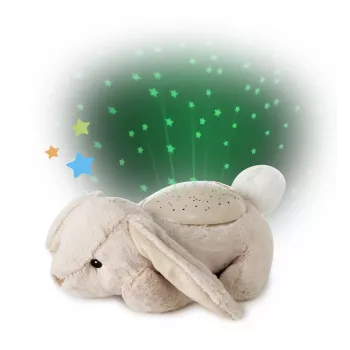 Cloud b Twilight Buddies Bunny minkšto žaislo naktinė lemputė su projekcija, smėlio spalvos
