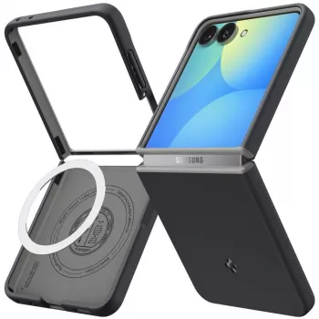 SPIGEN Nano Pop MagSafe dėklas, skirtas Samsung Galaxy Z Flip8 - juodas sezamas