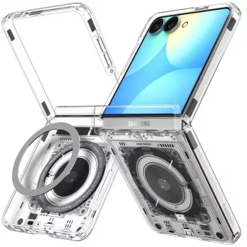 SPIGEN Ultra Hybrid Pro MagSafe dėklas, skirtas Samsung Galaxy Z Flip8 Neo One – skaidrus