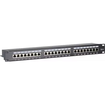 DSIT CAT 6 FTP tinklo skydelis 19 inch 24 prievadų 1U LSA plieno lakštas DS-Patch6-24FTP