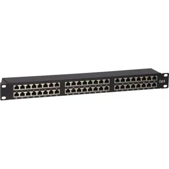 DS-IT CAT6 FTP 48 prievadų 19 inch 2U ekranuota skydinė panelė, juoda