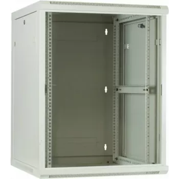 DSIT 12U sieninis serverių spintelis su stiklo durimis, baltas, 600x600x635 mm