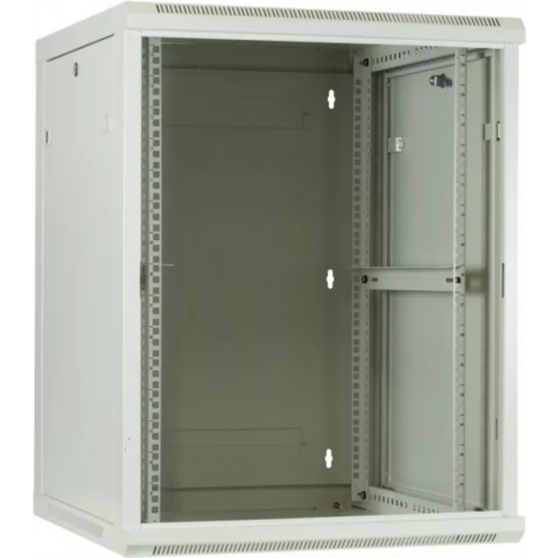 DSIT 12U sieninis serverių spintelis su stiklo durimis, baltas, 600x600x635 mm